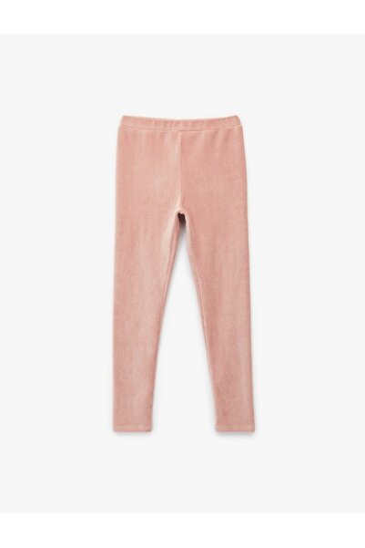 Koton Elastic Waist Long Velvet Leggings