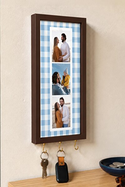 Postifull Kişiye Özel Tablo Anahtarlık, Photobooth Stili Kahverengi Fotoğraf ...