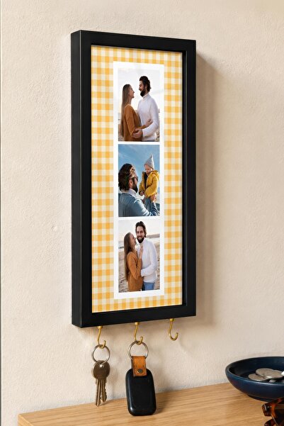 Postifull Kişiye Özel Tablo Anahtarlık, Photobooth Stili Siyah Fotoğraf Çerçe...