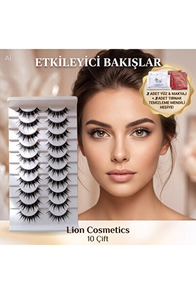 lion cosmetics 10 Çift Amerikan Takma Kirpik