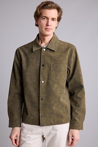DeFacto Men's Coat H2227Ax/Kh530 Khaki
