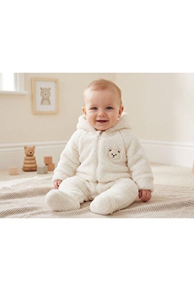 The Cloudish Shop Unisex Plush Welsoft Baby Astronaut Jumpsuit with Teddy Bea...