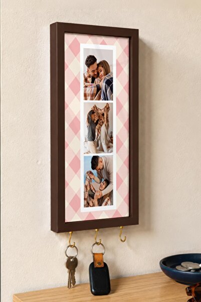 Postifull Kişiye Özel Tablo Anahtarlık, Photobooth Stili Kahverengi Fotoğraf ...