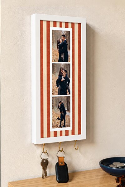 Postifull Kişiye Özel Tablo Anahtarlık, Photobooth Stili Beyaz Fotoğraf Çerçe...