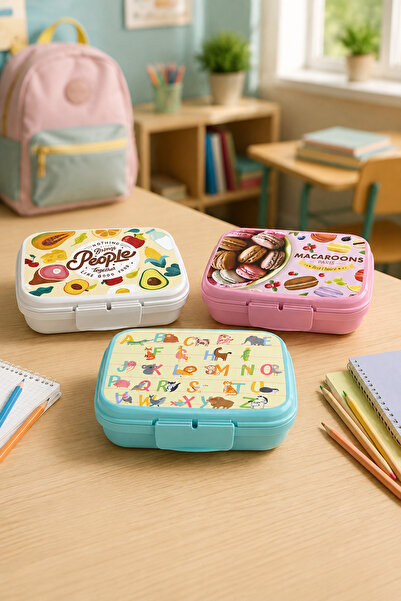EMİLA HOME 3-Piece Nutrition Container Set & Nutrition Box Lunch Box & 600 ml