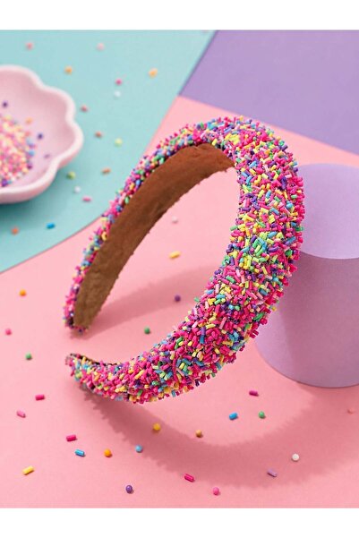 Les Petites Mains Colorful Candy Bead Detailed Crown – Thick Padded Women's H...