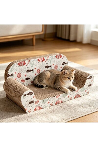 idei Corrugated cardboard cat scratcher with cat mint, dimensions 54*26*20 cm...