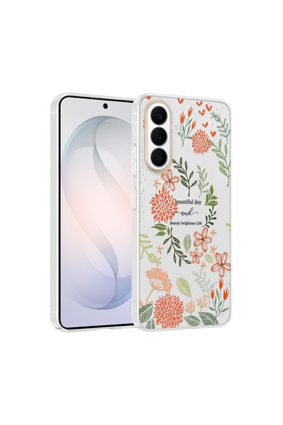 zore Galaxy S26 Plus Case Flower and Bow Pattern Camera Raised Omsy Premium