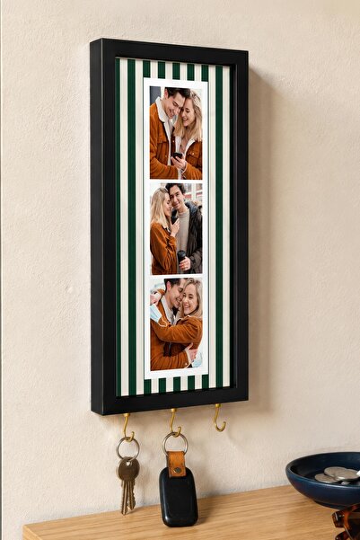Postifull Kişiye Özel Tablo Anahtarlık, Photobooth Stili Siyah Fotoğraf Çerçe...