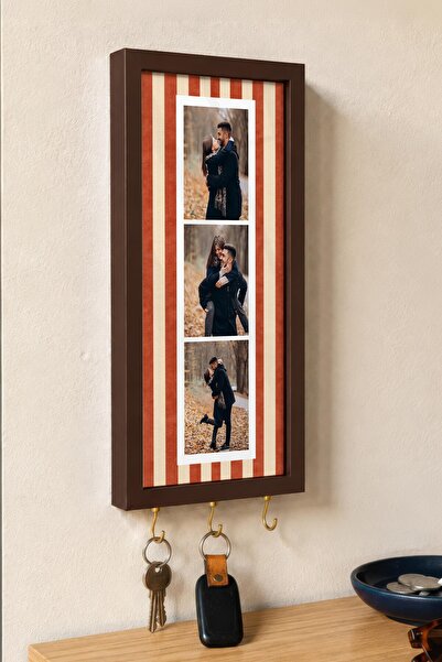 Postifull Kişiye Özel Tablo Anahtarlık, Photobooth Stili Kahverengi Fotoğraf ...