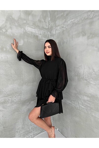 Kiki Şifon Kat Kat Elbise