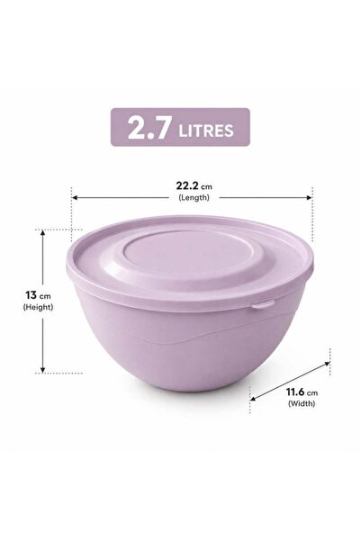 Üçsan Plastik UCSAN PLASTIK Premium 2.7L Food Storage Bowl with Lid | BPA-Fre...