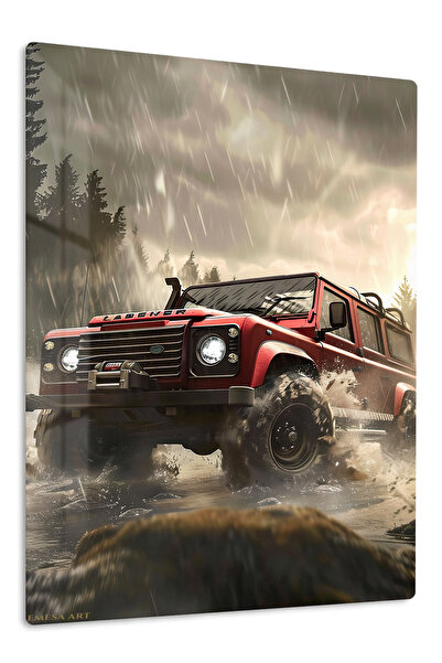 Emesa Art Red Off Road 4x4 Adventure Metal Wall Art