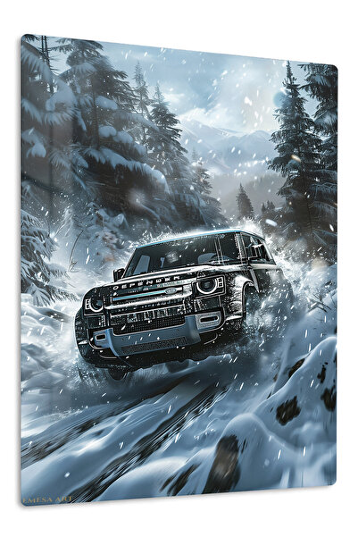 Emesa Art Black Off Road SUV Snow Metal Wall Art