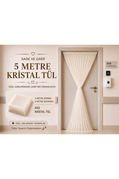 Genel Markalar 5 Metre Kristal Tül 3 Metre Eninde Kapı Süsleme Organizasyon D...