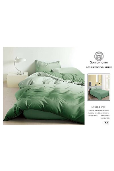 Sonia-home Lenjerie de pat 6 piese Sonia-home, pat dublu, bumbac finet, 220x2...