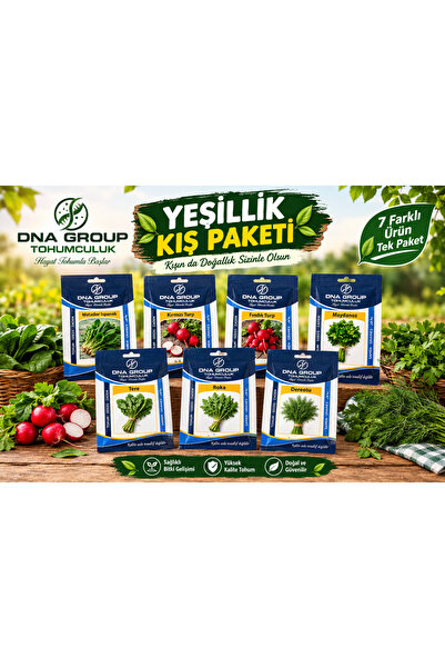 Genel Markalar yeşillik tohum seti 7’li. toplam 70 gr tohum maydanoz, roka, t...