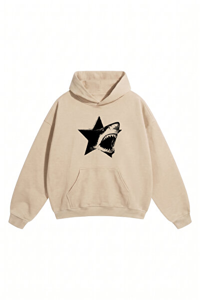 DASH WEAR Unisex Ανδρικό/Γυναικείο φούτερ με στάμπα Star Shark, μεγάλου μεγέθ...