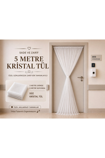 Genel Markalar 5 Metre Kristal Tül 3 Metre Eninde Kapı Süsleme Organizasyon D...