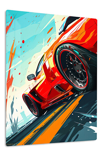 Emesa Art Red Sports Car Pop Art Metal Wall Art