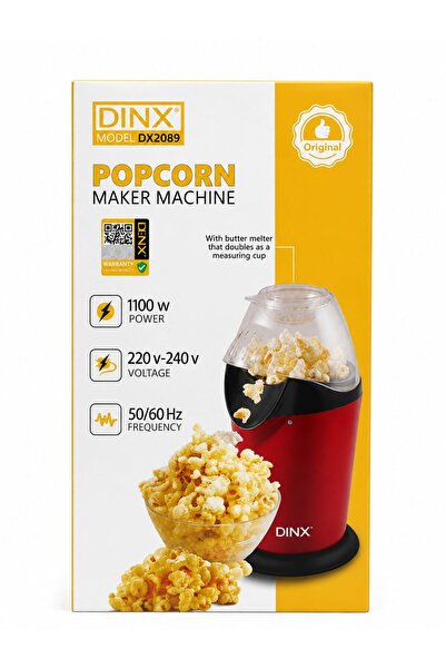 Dinx آلة صنع الفشار الكهربائية من دينكس (DX2089) - بقوة 1100 واط مع كوب قياس ...