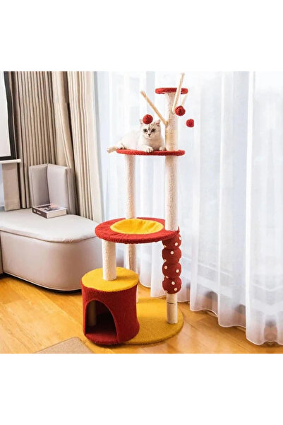 NO BRAND Cat Scratching Post and Tower 127 cm - Model 98