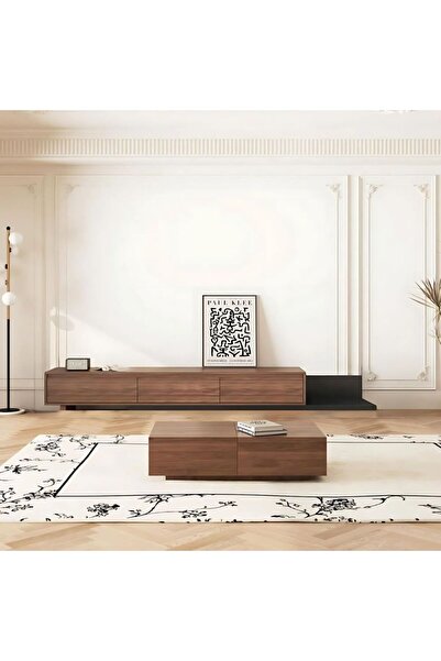 Baytonia Mural Tv Table - Brown and Black
