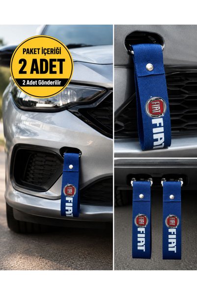 Bigohobi Fiat Oto Uyumlu Tampon Çeki İpi 2’li Set – Ön ve Arka Tampon Dekorat...
