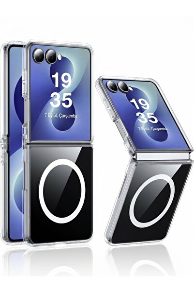 Deppo Trend Samsung Galaxy Z Flip 8 Uyumlu Kılıf İnce Sert Sararmaz Magsafe K...