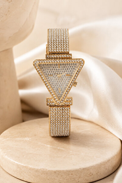 laria jewelry Steel Triangle Case Stone Detailed Vip Wristwatch