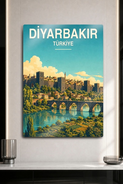 DekorHane Metalni print - Autentičan poster sa istorijskim zidovima Diyarbaki...