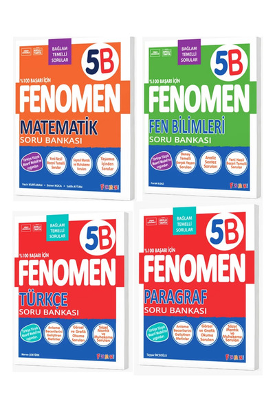 Fenomen Yayıncılık 5.SINIF B SERİSİ SORU BANKASI SETİ 4 KİTAP 2026 2027 GÜNCE...
