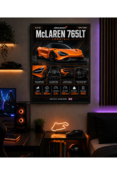 Miutic Print Studio Tablou decorativ auto McLaren 765LT Longtail 2022, Tablou...