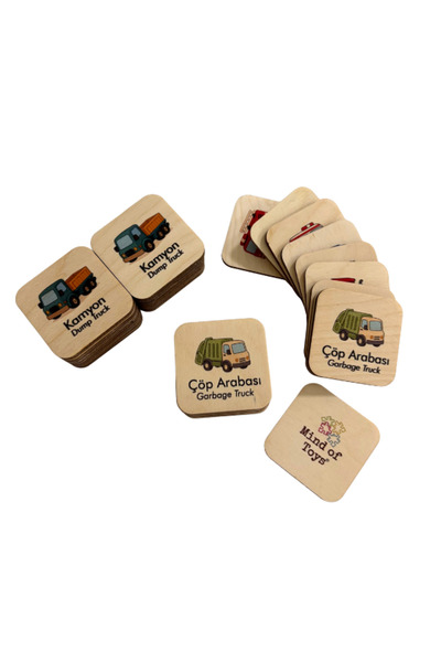 Mind of Toys Memory Cards Matching Game, Fruits, 20 Pairs / 40 Wooden Cards