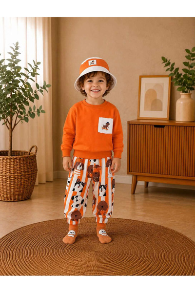 bebendy baby&kids Cute Dogs Printed Socks and Hat Seasonal 4-Piece Baby Boy/C...