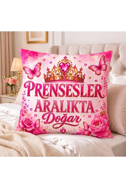 Piloji Prensesler ARALIKTA Doğar Dekoratif Yastık| Doğum Günü Hediyesi Kadın ...