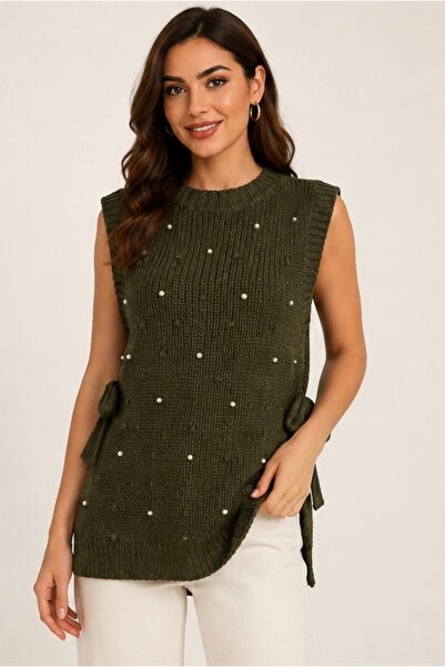 STECCA Pearl-Embellished Rope Sweater