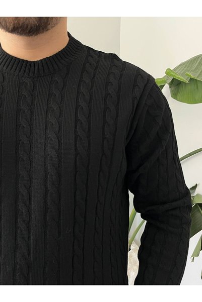 Quafash Mira Premium Braided Hair Crew Neck Thick Knit Sweater