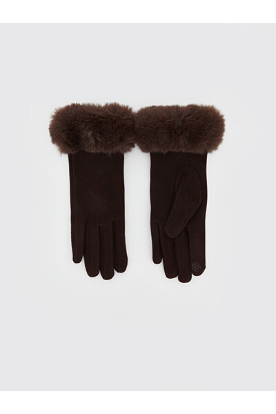 LC Waikiki I Fur-Trimmed Women's Gloves from the Freezen Store