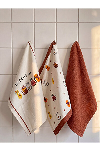 LC Waikiki I Cat Embroidered Cotton Drying Cloth 3-Pack 40X50 cm from Freezen...