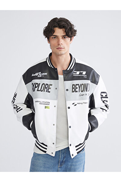 LC Waikiki I Rahatkalıp College Roba Collar Logo Men's Leather Look Jacket fr...