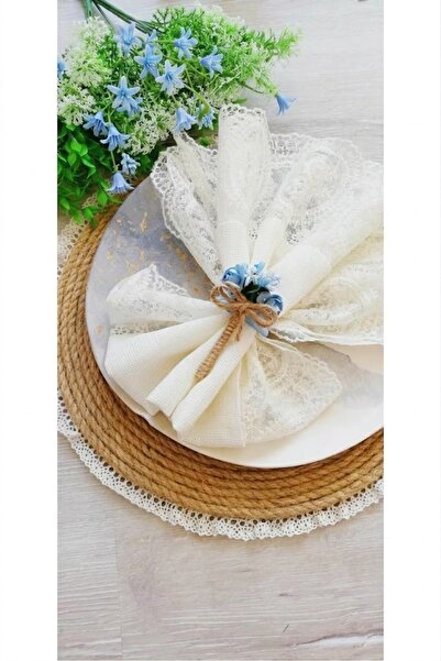 DİGGO Blue Flower Bunch 6-Piece Napkin Ring