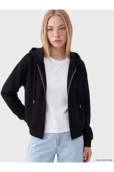 LC Waikiki Quality Parts Hooded Soft Touch Women's Zipper Sweatshirt from Çel...