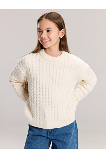 LC Waikiki I Zero Roba Collar Hair Weave Embroidered Girls' Knitwear Sweater ...