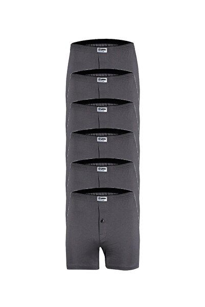 Yıldız Çamaşır Men's Towel Waist Plain Combed Cotton Boxer 6 Pack Cotton Boxer