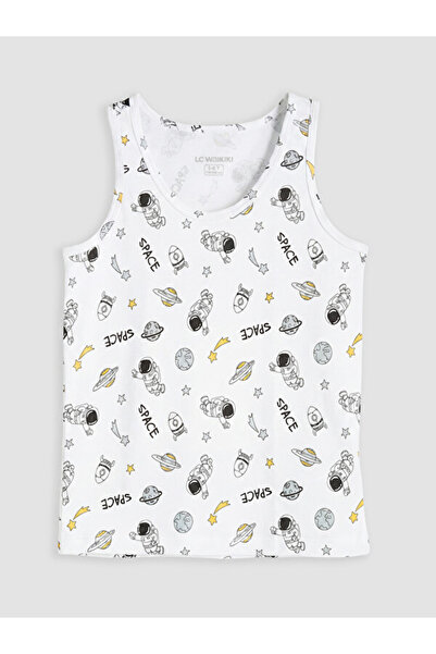 LC Waikiki Rmz Gi̇yi̇m Farkiyla Zero Roba Collar Printed Boys' Undershirt