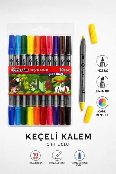 Artmaster Double-Ended 10-Piece Fine and Thick Tip Felt-Tip Pens 1 Pack Fixpo...
