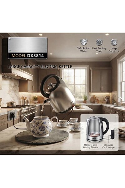 Primo Plus غلاية كهربائية DX3814 بسعة 1.7 لتر - غلاية ماء سريعة الغليان من ال...