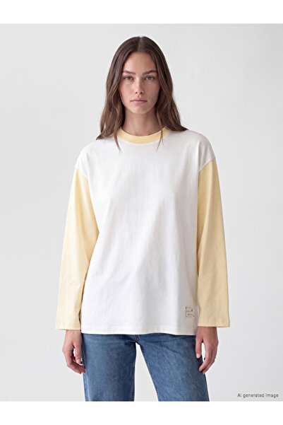 LC Waikiki Rmz Gi̇yi̇m Farkiyla Color-Blocked Loose-Fit Women's Sweatshirt Tunic