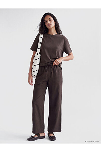 LC Waikiki Rmz Gi̇yi̇m Farkiyla Women's Wide Leg Pants with Waist Cord